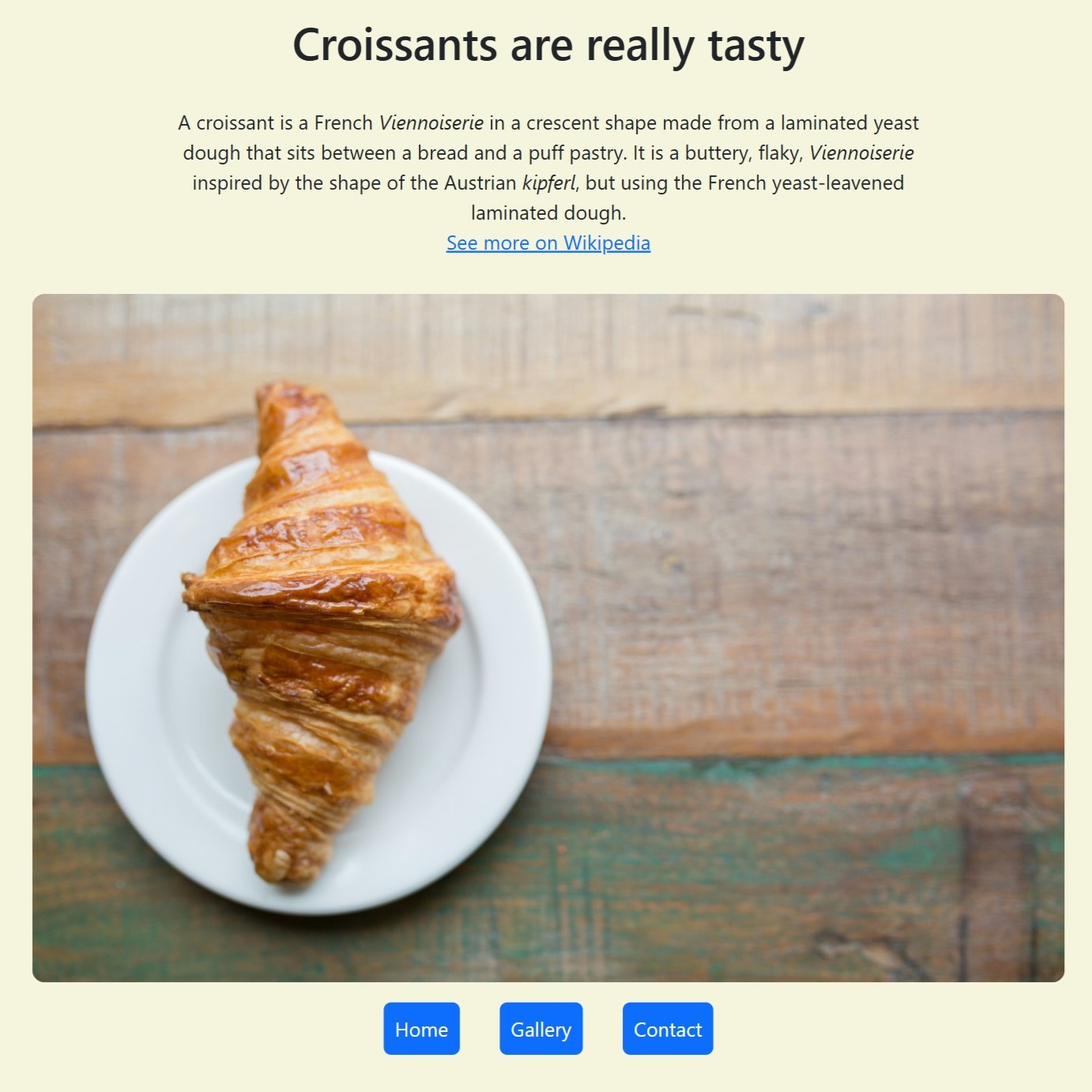 A webpage about croissants.